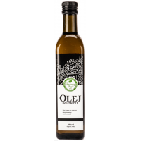 Olej rzepakowy, wytwarzany z rzepaku, zdrowy, zawiera kwasy omega 3, do smażenia i na surowo