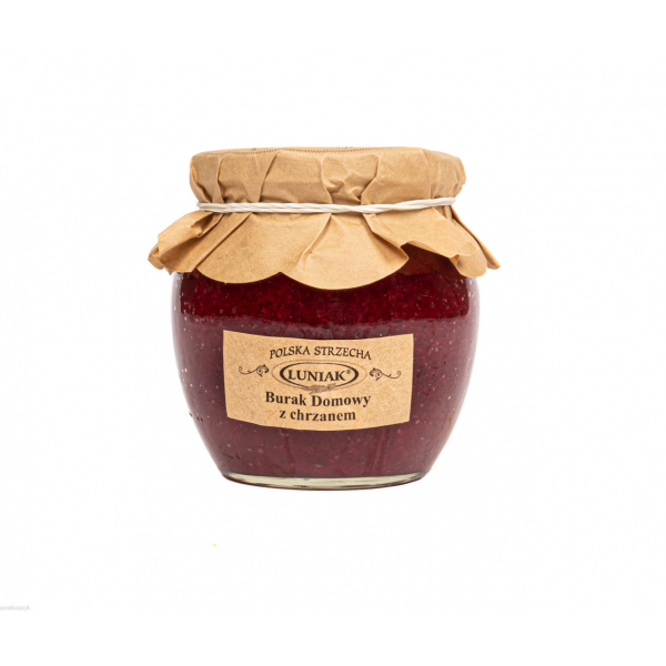 Burak domowy  z dodatkiem chrzanu, lekko ostry, zdrowy, smakuje z pieczonym mięsem