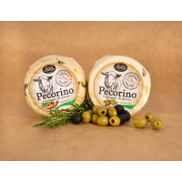 Sery Pecorino z oliwkami, pistacjami, krótko dojrzewające, aromatyczne