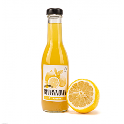 Syrop cytrynowy, z miodem, bogaty w witaminy, wzmacnia odporność, osad jest zjawiskiem naturalnym