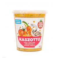 Kaszotto ze zdrową perłową kaszą, ciecierzycą, inaczej cieciorką lub grochem  włoskim, posiada liczne właściwości zdrowotne