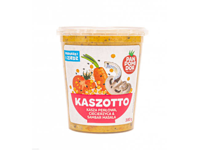Kaszotto ze zdrową perłową kaszą, ciecierzycą, inaczej cieciorką lub grochem  włoskim, posiada liczne właściwości zdrowotne
