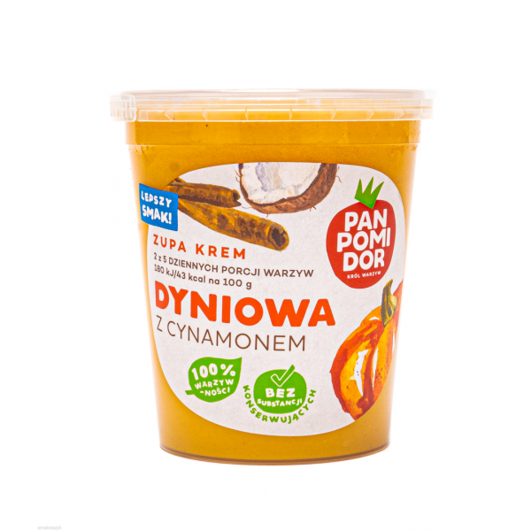 Zupa krem z dyni, zdrowa, na bulionie warzywnym, bogata w witaminy