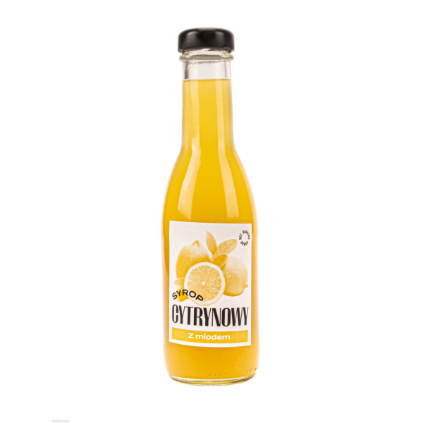 Syrop cytrynowy z miodem, aromatyczny, naturalne składniki, doskonały do herbaty