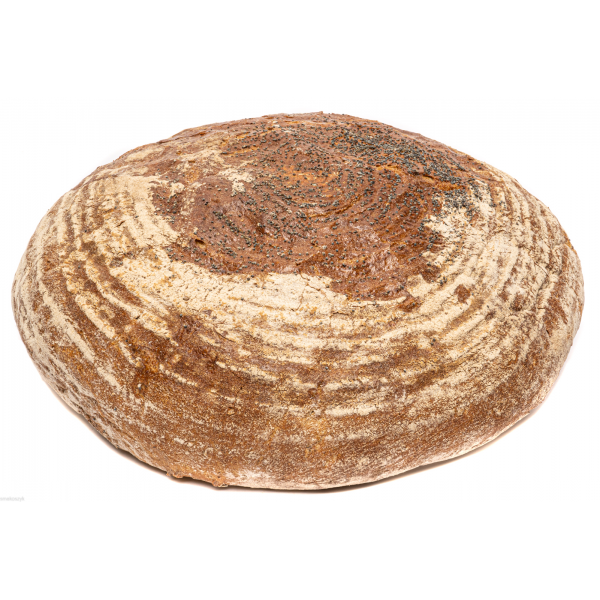 Chleb pszenno-żytni, tradycyjny wypiek, aromatyczny, z makiem, chrupiąca skórka