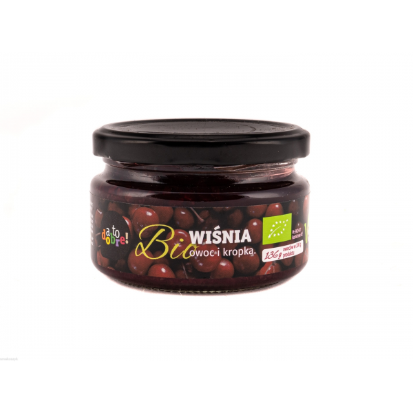 Bio wiśnia bez dodatków, smaczna, bez cukru i konserwantów, naturalna pektyna