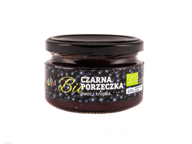 Bio czarna porzeczka, naturalne składniki, owoc i pektyna, pasteryzowane