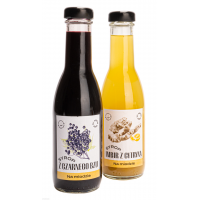 Syropy z czarnego bzu i imbiru z cytryną, pasteryzowane, zdrowe, naturalne składniki