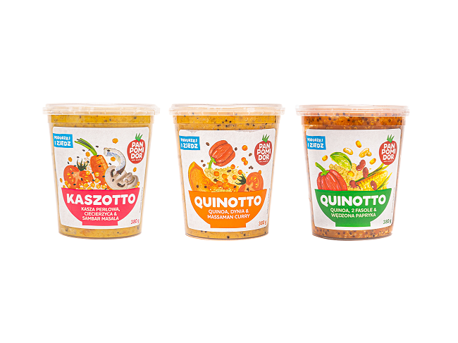 Dania gotowe z kaszą quinoa, warzywami i z kaszą perlową, szybkie dania na ciepło