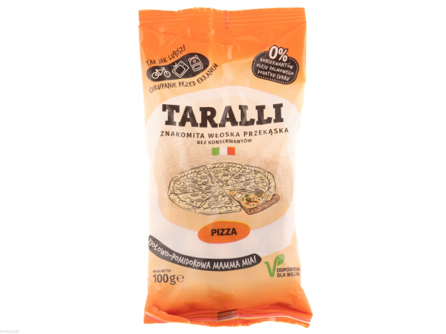 Taralli pizza, smaczna przekąska, naturalne składniki, do serów i dipów