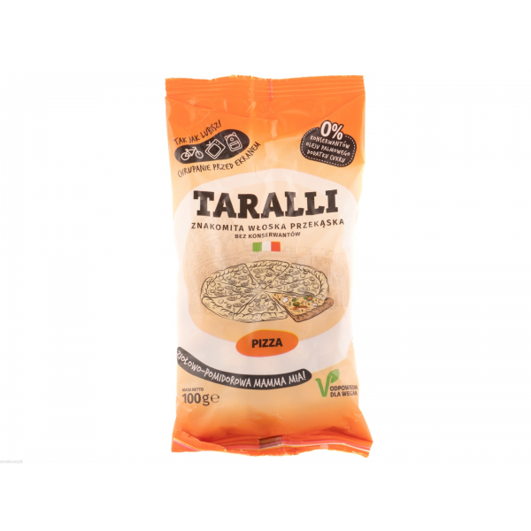 Taralli pizza, smaczna przekąska, naturalne składniki, do serów i dipów