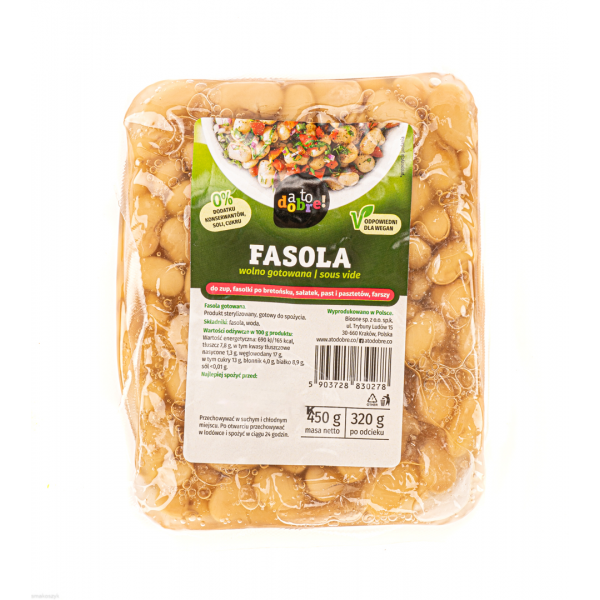 Fasola gotowana, gotowy składnik do zup, humusu, past, sałatek