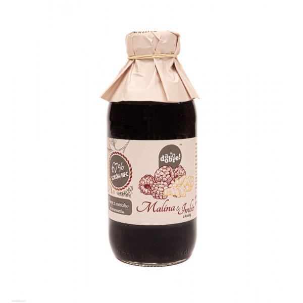 Malina, imbir z aronią, syrop wyciskany z owoców, bez barwników, do koktajli