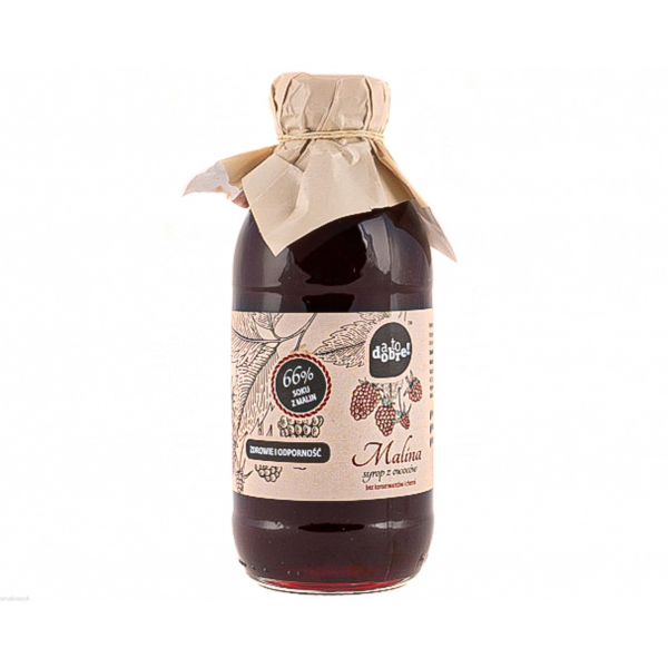 Syrop malinowy, znakomicie się sprawdzi jako dodatek do lodów, ciast czy herbaty