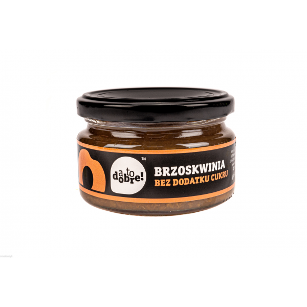 Brzoskwinia, bez cukru, zawiera błonnik, witaminy C, A i E, działa oczyszczająco
