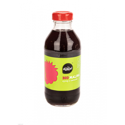 Bio malina syrop, zdrowy smaczny, aromatyczny, słodzony cukrem trzcinowym