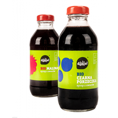 Syropy bio, naturalne, ekologiczne owoce, cukier trzcinowy bio i woda, prosty skład