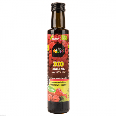 Bio malina, sok 100%, zdrowy, bez cukru i barwników, sok wyciskany z owoców