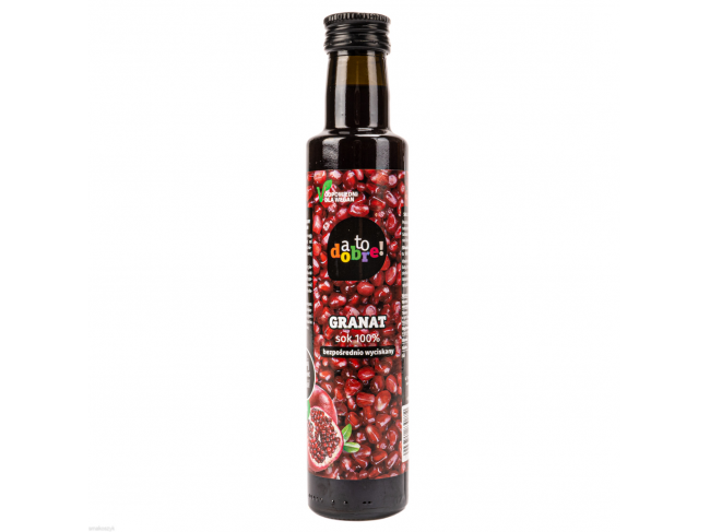 Sok z granatu, w 100% wyciskany bezpośrednio z owoców, słodki, pyszny smak