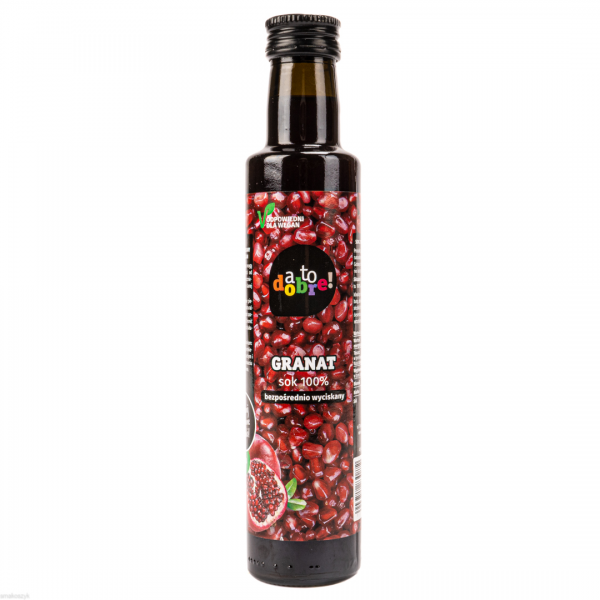 Sok z granatu, w 100% wyciskany bezpośrednio z owoców, słodki, pyszny smak