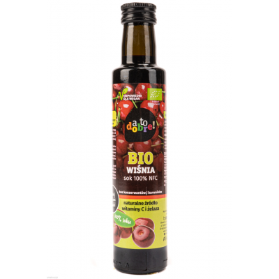 Bio wiśnia, sok 100%, naturalne bogactwo witaminy C i żelaza