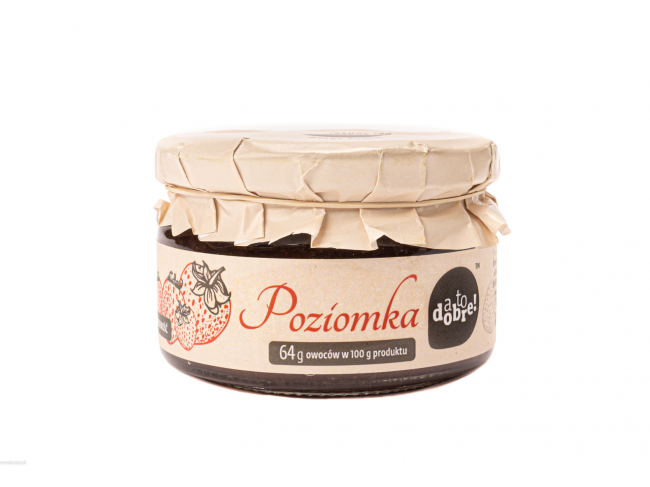 Poziomka z dodatkiem cukru, aromatyczna, wspaniała do deserów, herbaty, koktajli