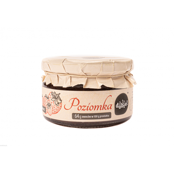 Poziomka z dodatkiem cukru, aromatyczna, wspaniała do deserów, herbaty, koktajli