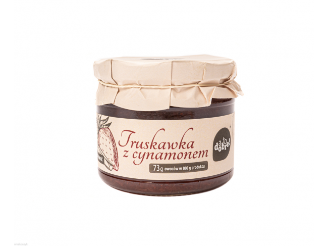 Truskawka z cynamonem, prosty skład, owoce, cukier, pektyny, naturalny smak owoców