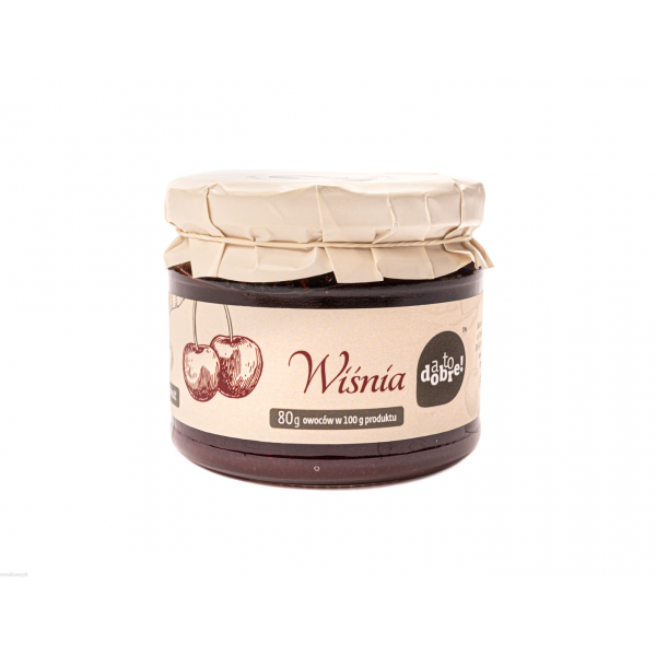 Wiśnia z dodatkiem cukru, słodko-kwaśna, aromatyczna