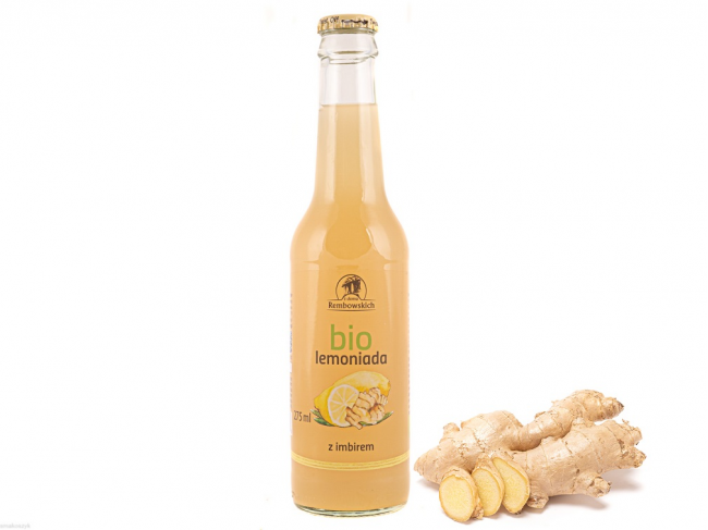 Bio lemoniada z dodatkiem imbiru, działa przeciwzapalnie i podnosi odporność