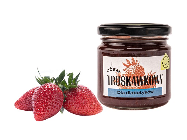 Pyszny dżem truskawkowy dla diabetyków, owoce w dżemie o niskim indeksie glikemicznym