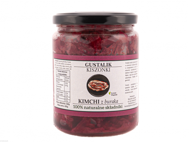 Kimchi z buraka, rubinowa barwa, z papryczką gochugaru i kleikiem ryżowym