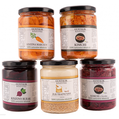 Kimchi, kiszonki, żur tradycyjny, zdrowe, smaczne, tradycyjne, naturalne przetwory