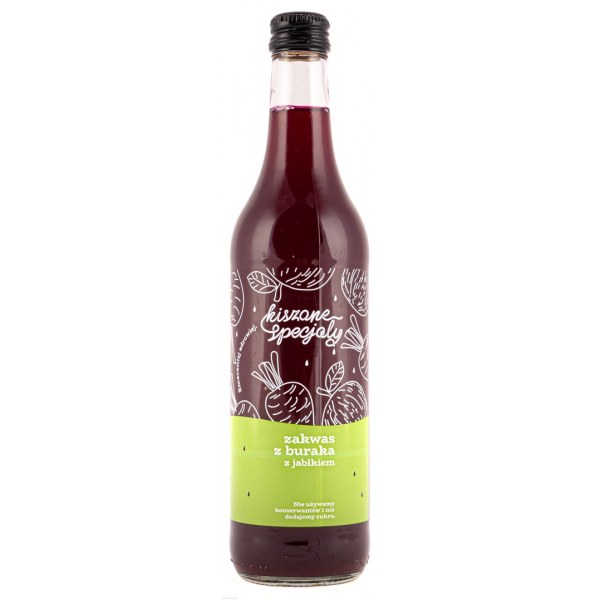 Zakwas z buraka z jabłkiem, niepasteryzowany, zdrowy, lekko słodki, naturalnie kiszony