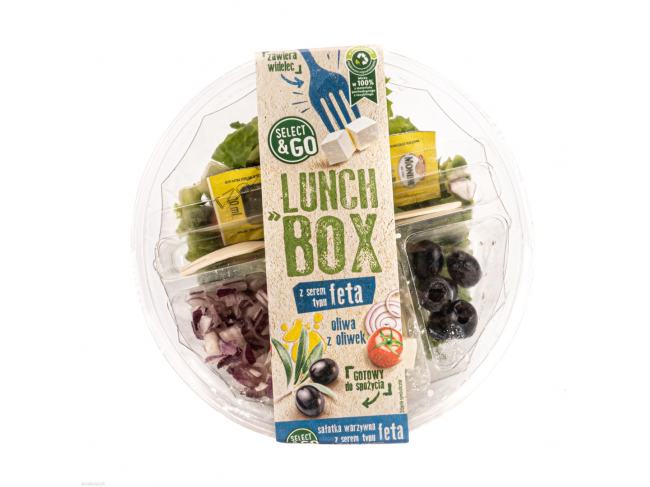 Lunchbox  śródziemnomorski, z serem feta. oliwą z oliwek i cebulą, idealny na posiłek w pracy