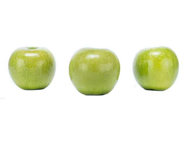 Jabłko zielone Granny Smith, zdrowe, do sałatek, na surówki, z zielonobiałym miąższem