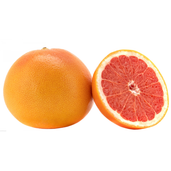 Grapefruit czerwony, słodko-kwaśny, zawiera błonnik i witaminę C, na sok