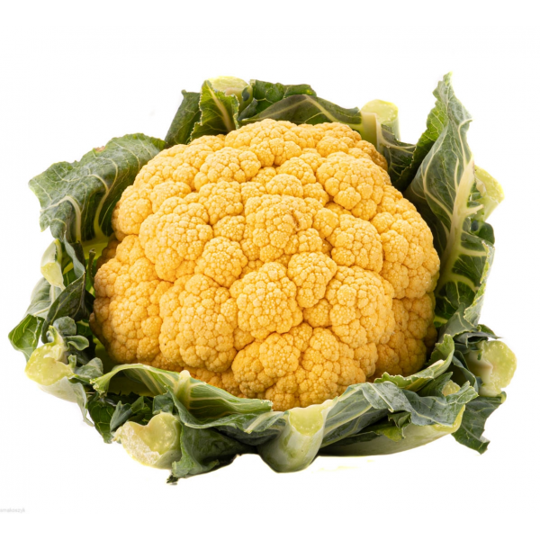 Kalafior żółty, zdrowy, źródło witaminy A, błonnika i potasu, wspaniały do sałatek i dań z makaronu
